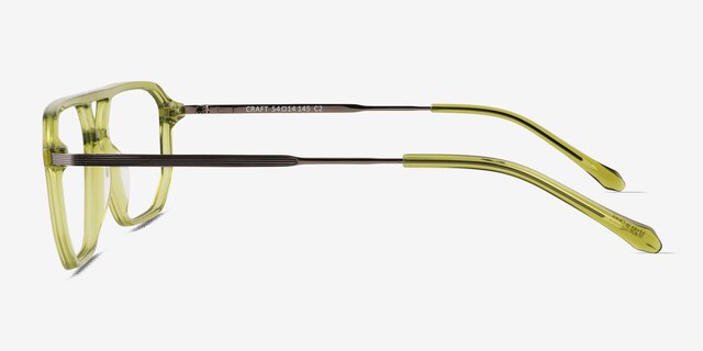 Craft Clear Green AcetateEyeglass Frames from EyeBuyDirect, Side View