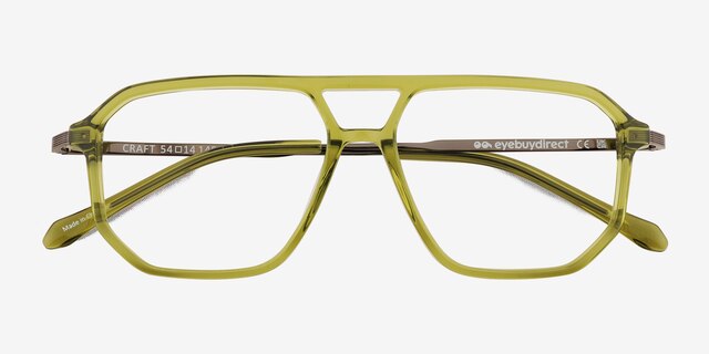Craft Clear Green AcetateEyeglass Frames from EyeBuyDirect, Closed View