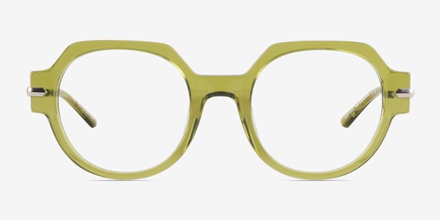 File Clear Green AcetateEyeglass Frames from EyeBuyDirect, Front View