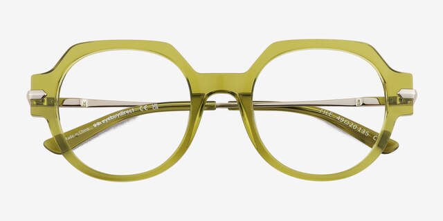 File Clear Green AcetateEyeglass Frames from EyeBuyDirect, Closed View