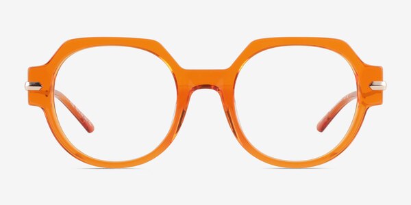 File Clear Orange Acetate Eyeglass Frames