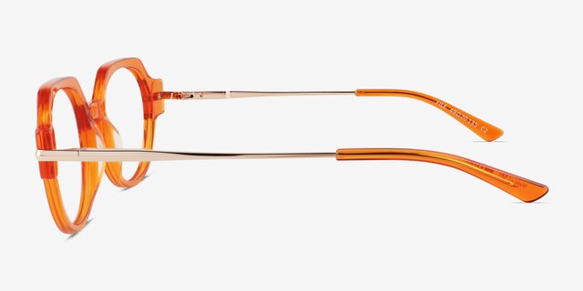 File Clear Orange AcetateEyeglass Frames from EyeBuyDirect, Side View