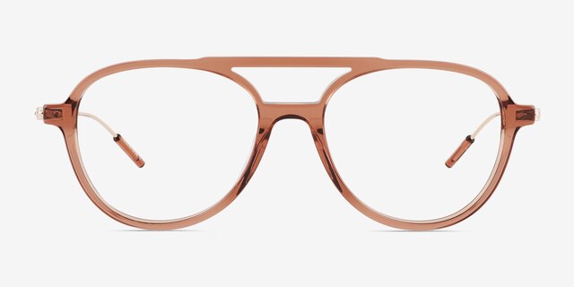 Anvil Clear Brown AcetateEyeglass Frames from EyeBuyDirect, Front View