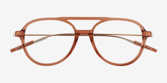 Anvil Clear Brown AcetateEyeglass Frames from EyeBuyDirect, Closed View