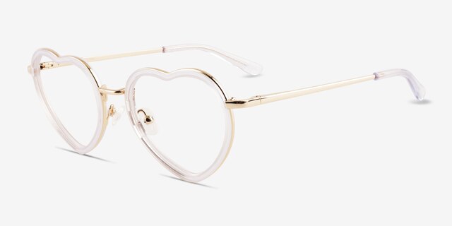 Loving Transparent AcétateMontures de lunettes de vue d'EyeBuyDirect, Vue d'Angle