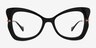 Swallowtail Black AcetateEyeglass Frames from EyeBuyDirect, Front View