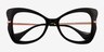 Swallowtail Black AcetateEyeglass Frames from EyeBuyDirect, Closed View