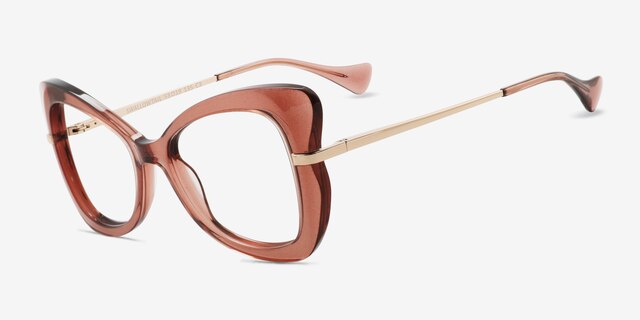 Swallowtail Coral AcetateEyeglass Frames from EyeBuyDirect, Angle View