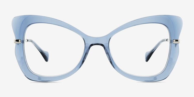 Swallowtail Blue AcetateEyeglass Frames from EyeBuyDirect, Front View
