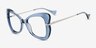 Swallowtail Blue AcetateEyeglass Frames from EyeBuyDirect, Angle View