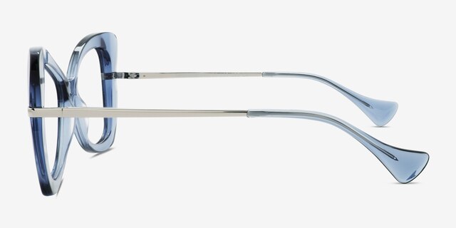 Swallowtail Blue AcetateEyeglass Frames from EyeBuyDirect, Side View