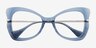 Swallowtail Blue AcetateEyeglass Frames from EyeBuyDirect, Closed View