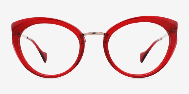 Admiral Red AcetateEyeglass Frames from EyeBuyDirect, Front View