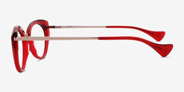 Admiral Red AcetateEyeglass Frames from EyeBuyDirect, Side View