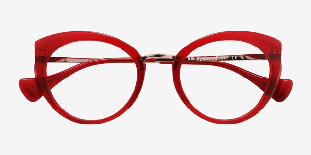 Admiral Red AcetateEyeglass Frames from EyeBuyDirect, Closed View