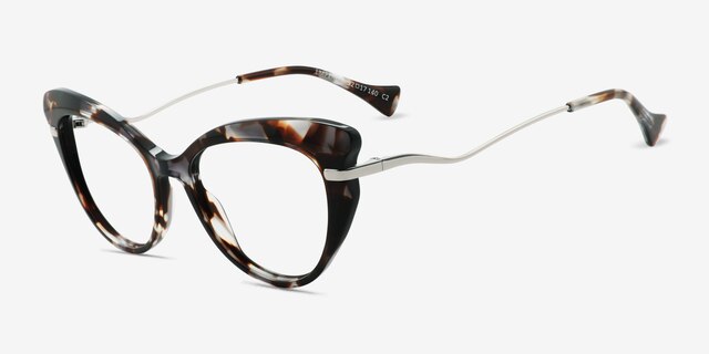 Emperor Ivory Tortoise AcetateEyeglass Frames from EyeBuyDirect, Angle View