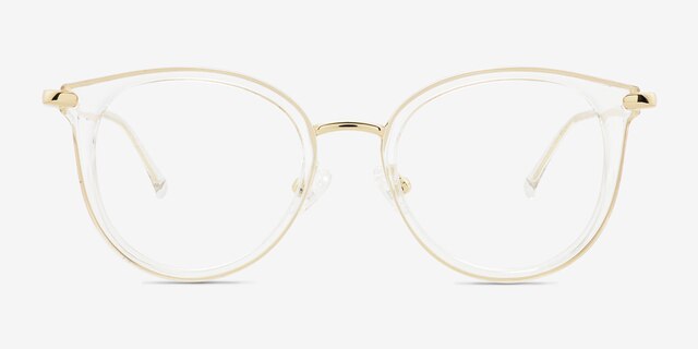 Hollie Clear MetalEyeglass Frames from EyeBuyDirect, Front View