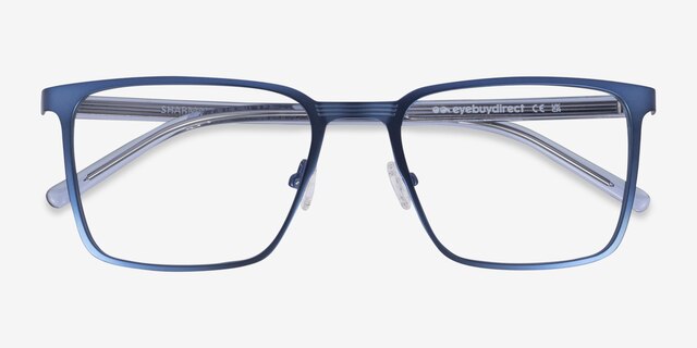 Sharman Navy AcetateEyeglass Frames from EyeBuyDirect, Closed View