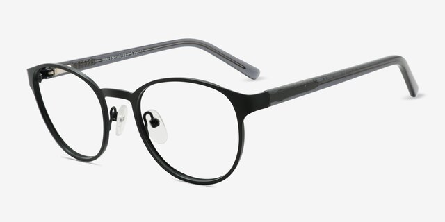 Malen Noir AcétateMontures de lunettes de vue d'EyeBuyDirect, Vue d'Angle