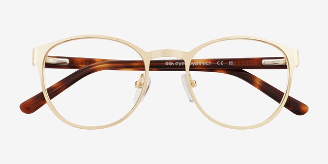 Malen Doré AcétateMontures de lunettes de vue d'EyeBuyDirect, Vue Rapprochée