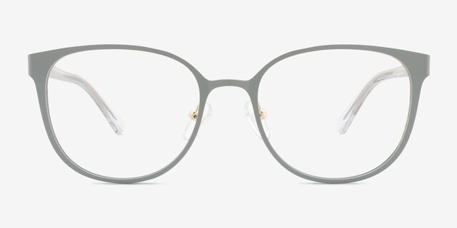 Lin Gris AcétateMontures de lunettes de vue d'EyeBuyDirect, Vue de Face