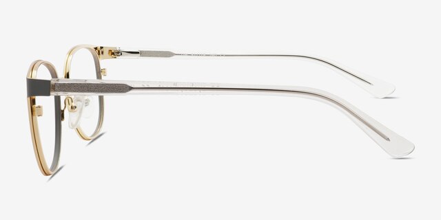 Lin Gris AcétateMontures de lunettes de vue d'EyeBuyDirect, Vue de Côté