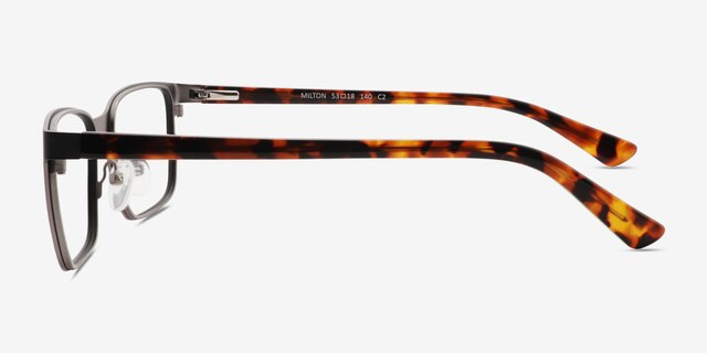 Milton Noir AcétateMontures de lunettes de vue d'EyeBuyDirect, Vue de Côté