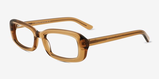 Rawcliffe Brun AcétateMontures de lunettes de vue d'EyeBuyDirect, Vue d'Angle