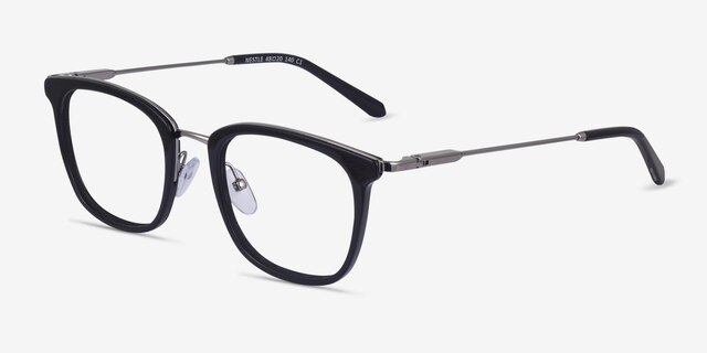 Nestle Noir AcétateMontures de lunettes de vue d'EyeBuyDirect, Vue d'Angle