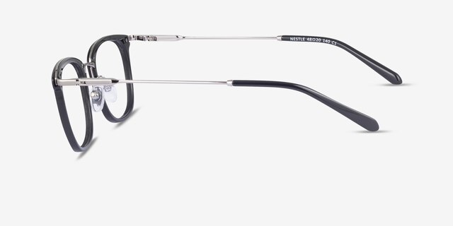 Nestle Noir AcétateMontures de lunettes de vue d'EyeBuyDirect, Vue de Côté