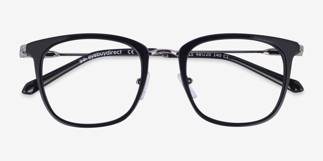 Nestle Noir AcétateMontures de lunettes de vue d'EyeBuyDirect, Vue Rapprochée