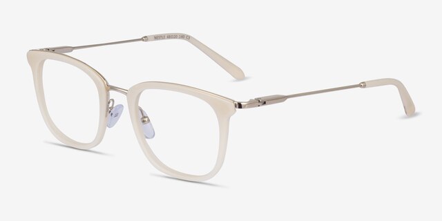 Nestle Cream AcetateEyeglass Frames from EyeBuyDirect, Angle View
