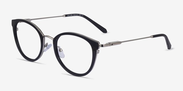 Secure Black PlasticEyeglass Frames from EyeBuyDirect, Angle View
