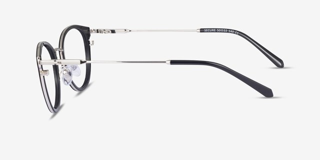Secure Black PlasticEyeglass Frames from EyeBuyDirect, Side View