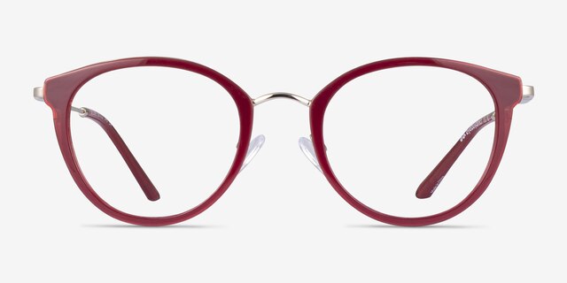 Secure Red PlasticEyeglass Frames from EyeBuyDirect, Front View