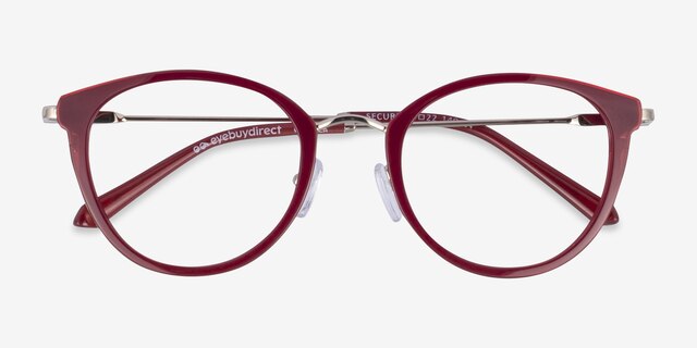 Secure Red PlasticEyeglass Frames from EyeBuyDirect, Closed View