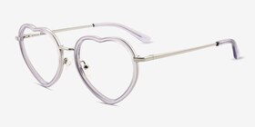 Loving Violet Acétate Montures de lunettes de vue d'EyeBuyDirect, Vue d'Angle