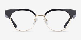 Chateau Noir Acétate Montures de lunettes de vue d'EyeBuyDirect, Vue de Face
