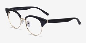 Chateau Noir Acétate Montures de lunettes de vue d'EyeBuyDirect, Vue d'Angle