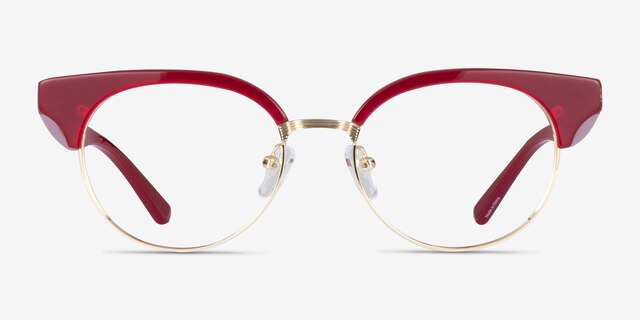 Chateau Rouge AcétateMontures de lunettes de vue d'EyeBuyDirect, Vue de Face