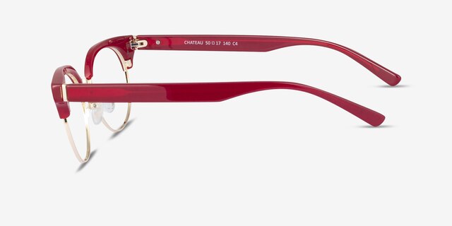 Chateau Rouge AcétateMontures de lunettes de vue d'EyeBuyDirect, Vue de Côté