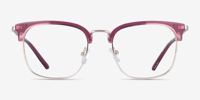 Bespoke Purple Gold AcetateEyeglass Frames from EyeBuyDirect, Front View