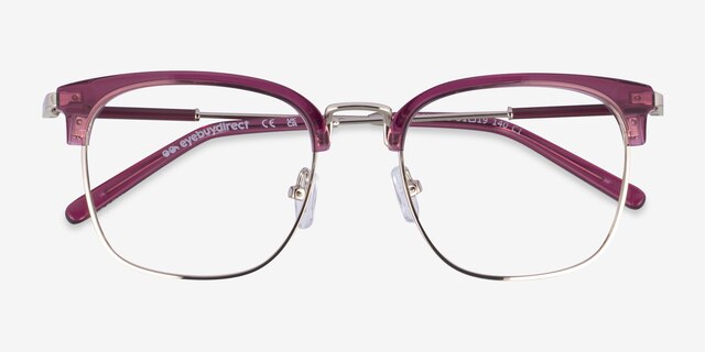 Bespoke Purple Gold AcetateEyeglass Frames from EyeBuyDirect, Closed View