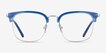 Bespoke Blue Silver AcetateEyeglass Frames from EyeBuyDirect, Front View