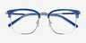Bespoke Blue Silver AcetateEyeglass Frames from EyeBuyDirect, Closed View
