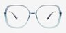 Ellipse Bleu AcétateMontures de lunettes de vue d'EyeBuyDirect, Vue de Face