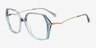 Ellipse Bleu AcétateMontures de lunettes de vue d'EyeBuyDirect, Vue d'Angle