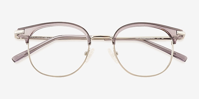 Hollander Gray Silver AcetateEyeglass Frames from EyeBuyDirect, Closed View