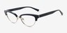 Delacroix Navy Silver Acetate-metalEyeglass Frames from EyeBuyDirect, Angle View