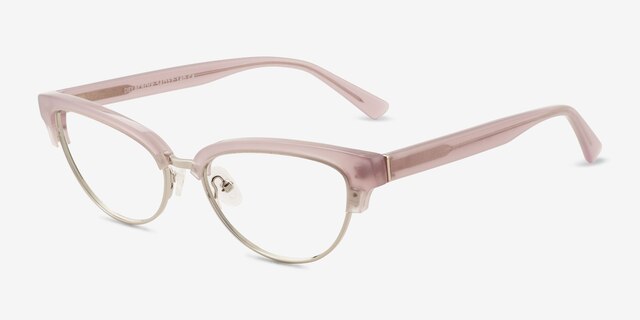 Delacroix Pink Silver Acetate, MetalEyeglass Frames from EyeBuyDirect, Angle View